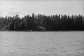 Före detta husbåt ombyggd till sommarstuga på Öhn.