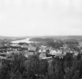 Avesta stad. Från vattentornet, utsikt över staden från Klintboklack.

