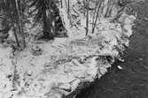 Damm och kvarn/sågfundament vid Björkån. (Besiktning av bygge av erosionsskydd).