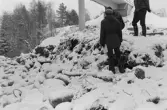 Damm och kvarn/sågfundament vid Björkån. (Besiktning av bygge av erosionsskydd).