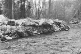 Damm och kvarn/sågfundament vid Björkån. (Besiktning av bygge av erosionsskydd).