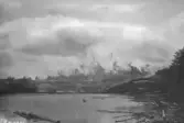 Branden 1923 vid den första sågen vid Kastets sågverk.