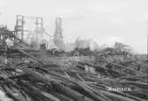 Branden 1923 vid den första sågen vid Kastets sågverk.