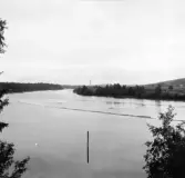 Leksand. Dalälven,  Öster Dalälven från Skogsberget i Leksand.

