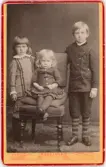 Kabinettsfotografi - Herman, Esther och Ruth Wallin, Vadstena 1882