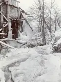 Vintrig och isig träställning vid byggandet av Älvkarleby kraftverk, omkring 1906 (enligt text i album).
