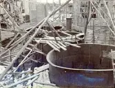 Någon form av fundament till turbinerna vid byggandet av Älvkarleby kraftverk, omkring 1906 (enligt text i album).