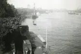 Vy över floden Themsen, London 1948 (enligt text i album).