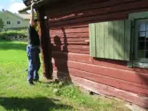 Hammarstugan; del av östra väggen.