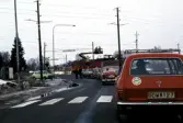 Bilkö vid järnvägsövergång i Lillån, ca 1975