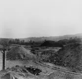 Garpenberg. Varp vid Gruvgården. Prästgårdens gavel mitt i bakgrunden. 1929.