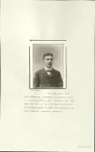 Skansen. Byggnader. Folkets hus. Porträtt av Albin Håkansson (född 1884), järnsynare vid Munkfors bruk. Bodde i Gersheden ca år 1900-1915.