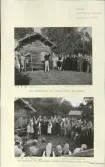 Skansen. Byggnader. Fäbodvallen. 
 Invigning av fäbodvallen, Bondens dag 1938. Carl Gudmundsson från Leksand blåser i näverlur. Föreståndaren för Bergslagets museum bibliotekarie Alvar Silow.