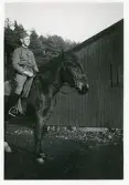 Bengt Hultin till häst, 1940-41, Kviberg, Göteborg (enligt text i album).