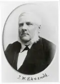 Johan Magnus Wilhelm Eksandh, länsman för Allbo härad, 1896.
Bosatt i Slätthög.
Bröstbild, halvprofil. Ateljéfoto.
Jfr PMV0050.