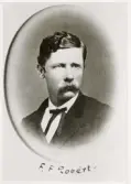 Kronolänsman Frithiof Ferdinand Robèrt, Allbo härads fögderi, 1896.
Bosatt i Älmhult, Stenbrohults sn.
Bröstbild, halvprofil. Ateljéfoto.
Jfr PMV0050.