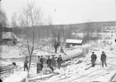 Turbinen bygges, nedanför Forsströms 1904.
