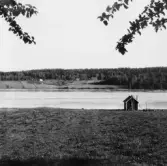 By, Spisbo. Rudusjön och Fäbobacken från Springars i Spisbo. 1931.