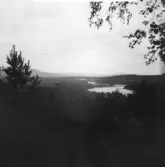 Gagnef. Ljurforsen från Björka. Djurmo klack (till vänster)
och Gims klack (till höger) i bakgrundern. 1920.